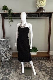 Fancy Fleur Strapless Dress in Black Floral