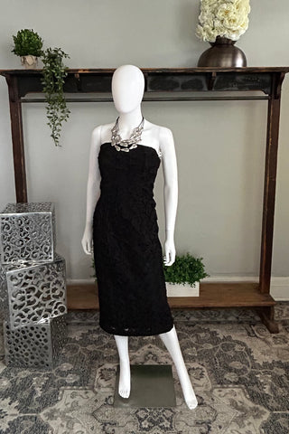 Fancy Fleur Strapless Dress in Black Floral