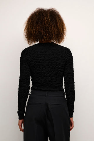 Ella Knit Pullover in Deep Black