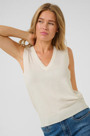 Lizza Knit Vest in Chalk