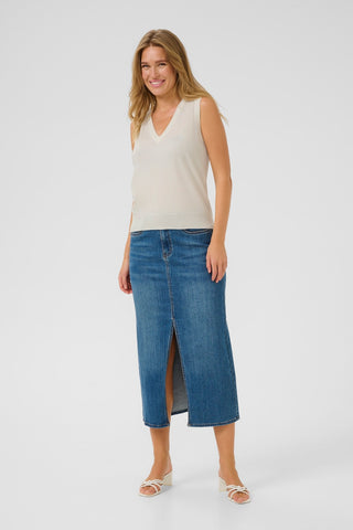 Lizza Knit Vest in Chalk