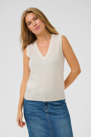 Lizza Knit Vest in Chalk