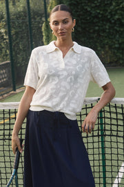 Abela Knit Polo Shirt in Turtledove