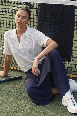 Abela Knit Polo Shirt in Turtledove
