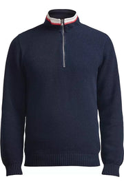 Classic Windproof Quarter-Zip Knitted Cotton Sweater in 4 Colours