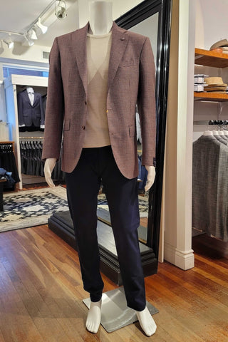 Century Single-Breasted Sport Coat in Wine Tweed