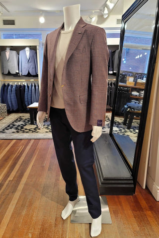 Century Single-Breasted Sport Coat in Wine Tweed