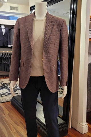 Century Single-Breasted Sport Coat in Wine Tweed