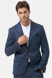 Jersey Suit With Drawstring Waist Pant in Navy