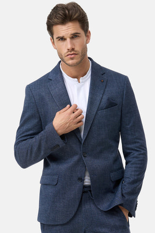Jersey Suit With Drawstring Waist Pant in Navy