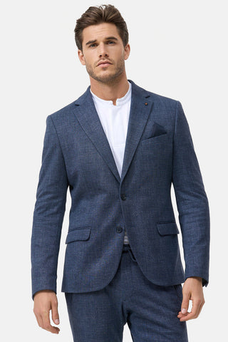 Jersey Suit With Drawstring Waist Pant in Navy