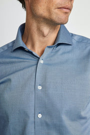 Gronkowski Long-Sleeved Sport Shirt in Denim Blue