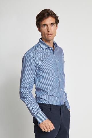 Terry Long-Sleeved Shirt in Blue Bengal Stripe