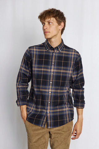 Shanin Long Sleeve Casual Shirt in Blue Check