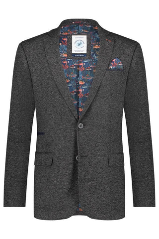 Piqué Blazer in Dark Grey or Burgundy