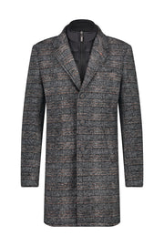 Overcoat in Dark-Grey Check