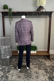 Conway Sport Coat in Pink and Blue Plaid