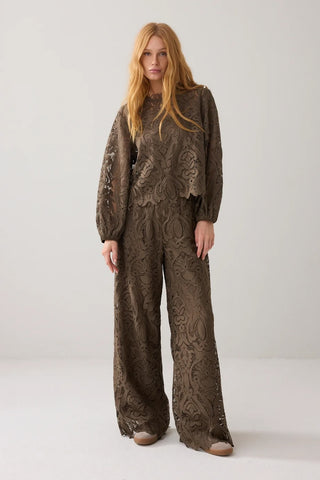 Lace Blouse in Dark Camo