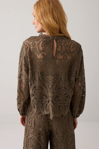 Lace Blouse in Dark Camo