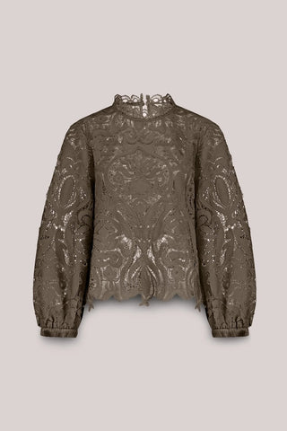 Lace Blouse in Dark Camo