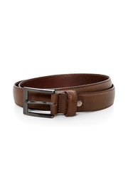 Frank Formal Stitch Leather Belt in Espresso