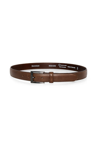 Frank Formal Stitch Leather Belt in Espresso