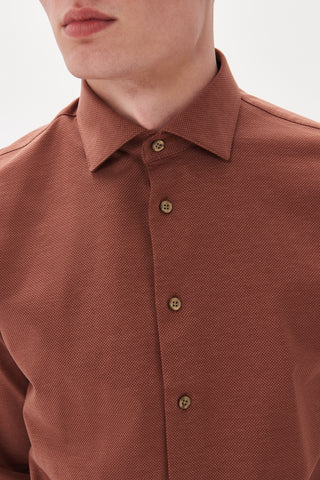 Marc Long-Sleeved Cross-Hatch Sport Shirt in 4 Colours