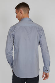 Marc Long-Sleeved Sport Shirt in Blue-Walnut Geoprint