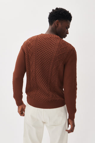 Triton Crew-Neck Cable-Knit Sweater in 2 Colours