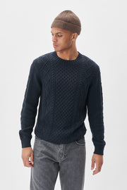 Triton Crew-Neck Cable-Knit Sweater in 2 Colours