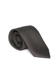 Silk Tie With Dark-Navy Grain Pattern