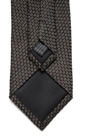 Silk Tie With Dark-Navy Grain Pattern