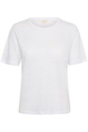 Emme Short-Sleeved Linen T-Shirt in Bright White