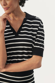 Ellanora Sweater in Black Stripe