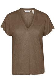 Axelines V-Neck Linen T-Shirt in 3 Colours