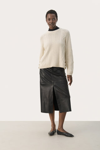 Lisamarie Cable-Knit Sweater in Birch