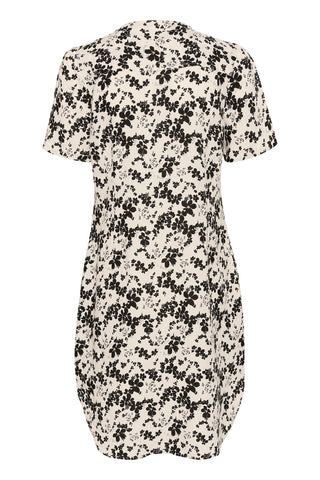 Aminase Dress in Black Contrast Flower Print