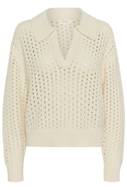 Naiya Knitted Sweater in Whitecap Grey