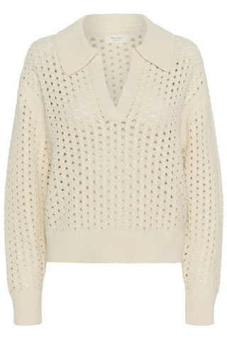 Naiya Knitted Sweater in Whitecap Grey