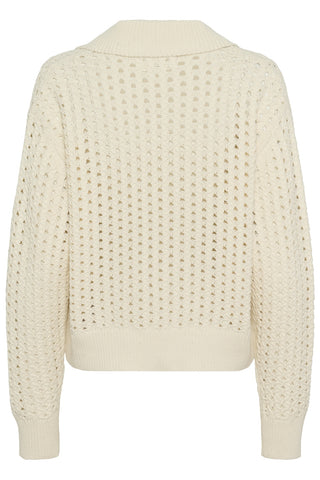 Naiya Knitted Sweater in Whitecap Grey