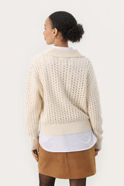 Naiya Knitted Sweater in Whitecap Grey