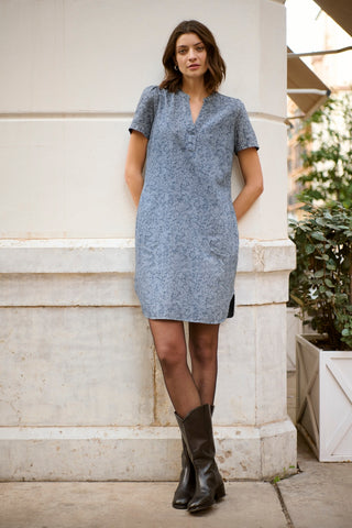 Aminase Dress in Black Contrast Flower Print