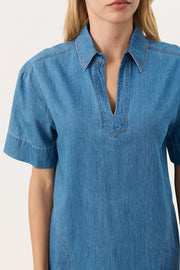Raquela Dress in Light Blue Denim