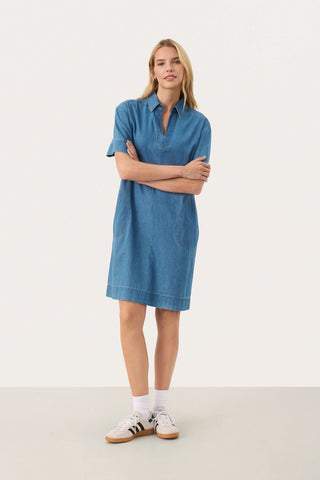 Raquela Dress in Light Blue Denim