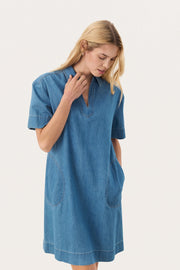 Raquela Dress in Light Blue Denim