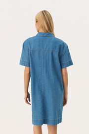 Raquela Dress in Light Blue Denim