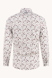 Long Sleeve Casual Shirt in Chocolate Brown Chess Print