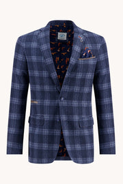 Travel Windowpane Sport Coat in Classic Blue