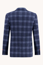 Travel Windowpane Sport Coat in Classic Blue