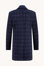 Overcoat in Navy Check